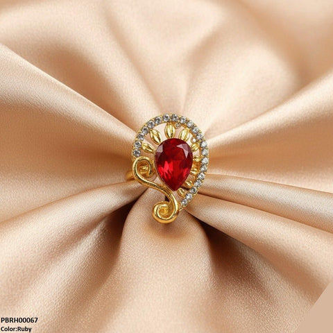 PRH00067 FRN Tear Flower Ring Adjustable - PRH