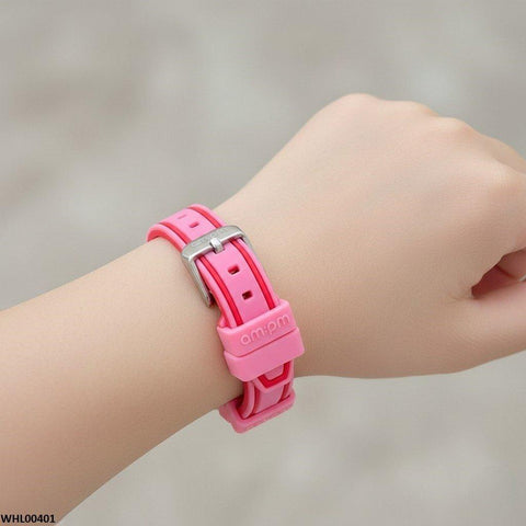 WHL00401 IWA Round Red Dial Stone Kid's Watch  - WHL