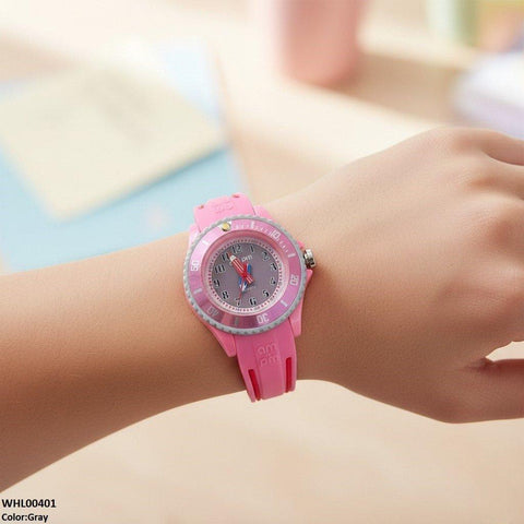 WHL00401 IWA Round Red Dial Stone Kid's Watch  - WHL