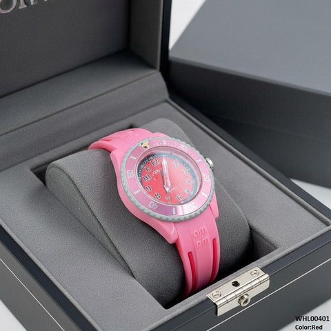 WHL00401 IWA Round Red Dial Stone Kid's Watch  - WHL