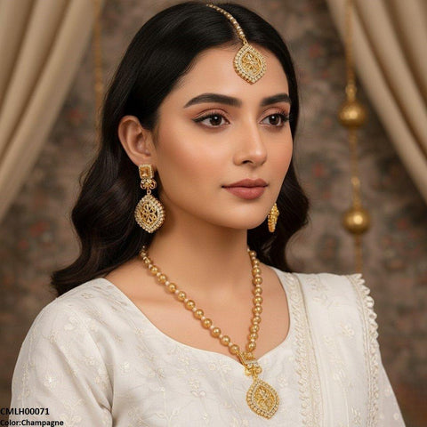 CMLH00071 SDQ Square Flower Drop Mala Set  - CMLH