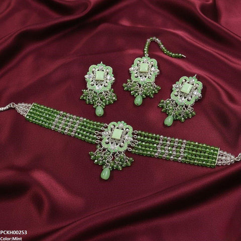 PCKH00253 SDQ Square Pearl Drop Choker Set - PCKH