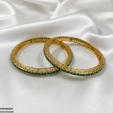 PBRH00204 FRN Pearl Flower Bangle Set - PBRH