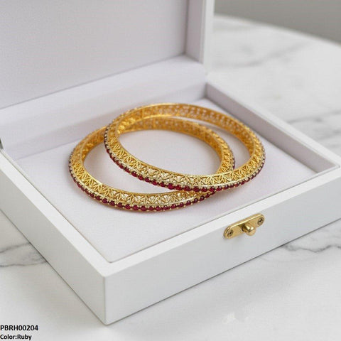 PBRH00204 FRN Pearl Flower Bangle Set - PBRH