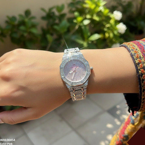 WHL00454 BWS  Round Stone Dial Women's Watch - WHL