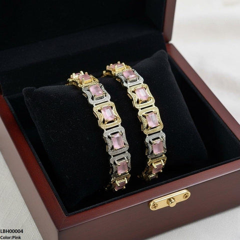 LBH00004 ANI Rectangle Stone Bangle Set - LBH