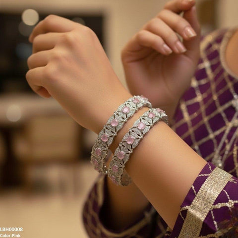 LBH00008 ANI Round Flower Bangle Set - LBH