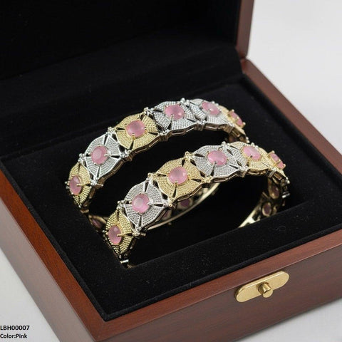 LBH00007 ANI Round Flower Bangle Set - LBH