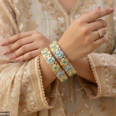 LBH00007 ANI Round Flower Bangle Set - LBH
