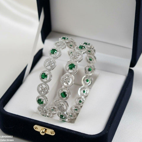 LBH00002 ANI Round Flower Stone Bangle Set - LBH