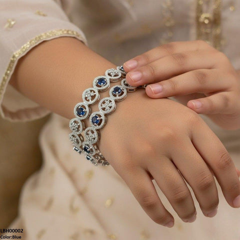 LBH00002 ANI Round Flower Stone Bangle Set - LBH