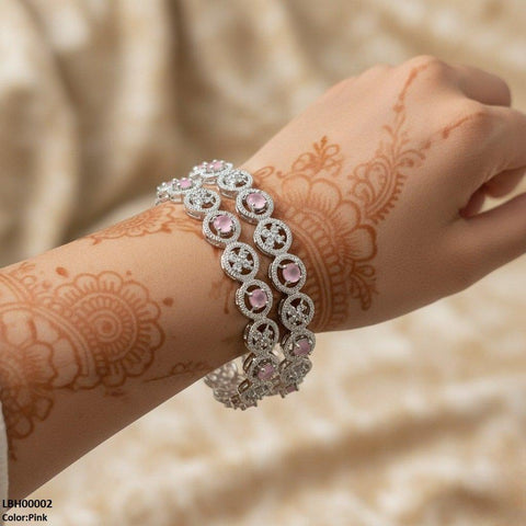 LBH00002 ANI Round Flower Stone Bangle Set - LBH