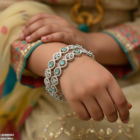 LBH00002 ANI Round Flower Stone Bangle Set - LBH