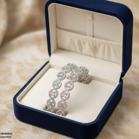 LBH00002 ANI Round Flower Stone Bangle Set - LBH