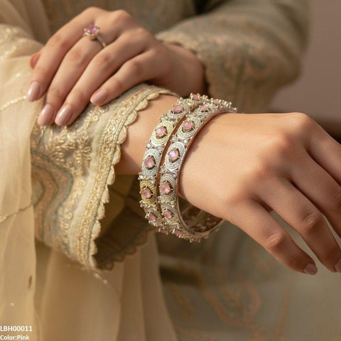 LBH00011 ANI Imp Round Stone Bangle Set - LBH