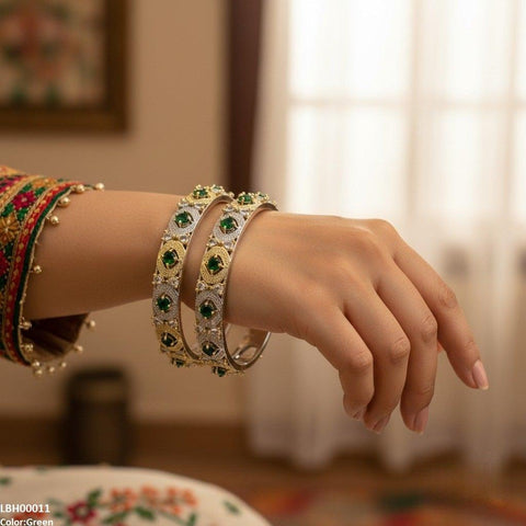 LBH00011 ANI Imp Round Stone Bangle Set - LBH