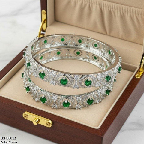 LBH00012 ANI Round Stone Bangle Set - LBH