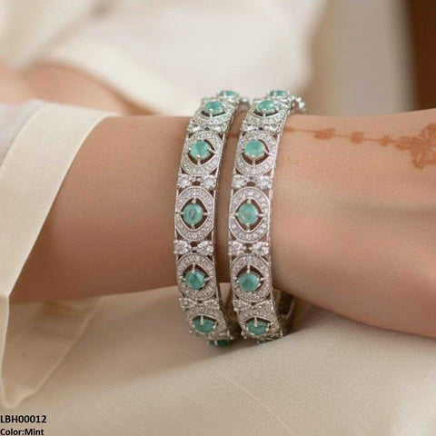 LBH00012 ANI Round Stone Bangle Set - LBH