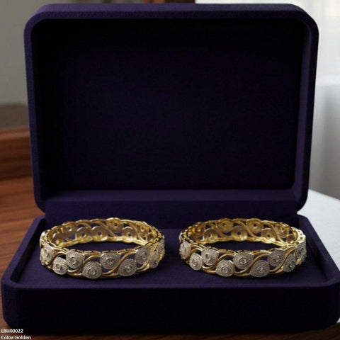 LBH00022 ANI Round Leaf Stone Bangle Set - LBH