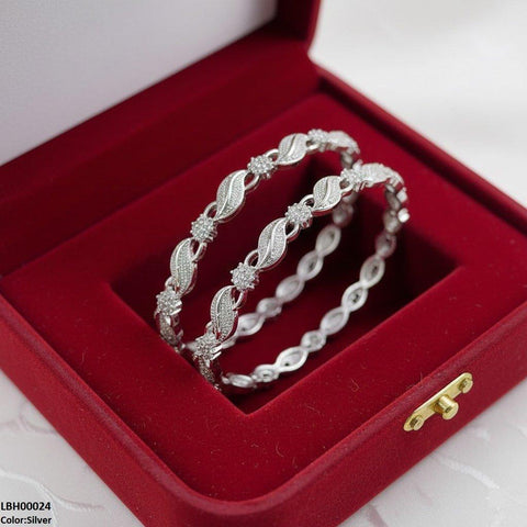 LBH00024 ANI Round Flower/Leaf 4 Pics Of Bangles Set- LBH