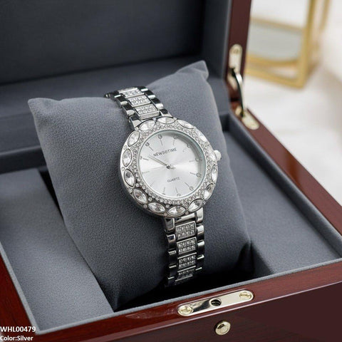 WHL00479 ZWA Round Marquise Stone Bezel Women's Watch - WHL