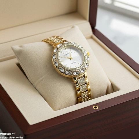 WHL00479 ZWA Round Marquise Stone Bezel Women's Watch - WHL