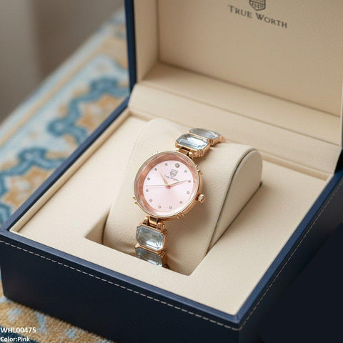 WHL00475 ZWA Round Stone Chain Women's Watch - WHL