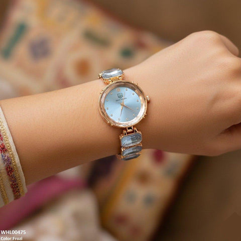 WHL00475 ZWA Round Stone Chain Women's Watch - WHL