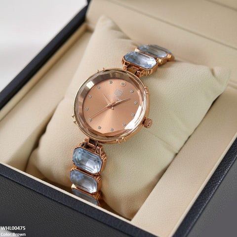 WHL00475 ZWA Round Stone Chain Women's Watch - WHL