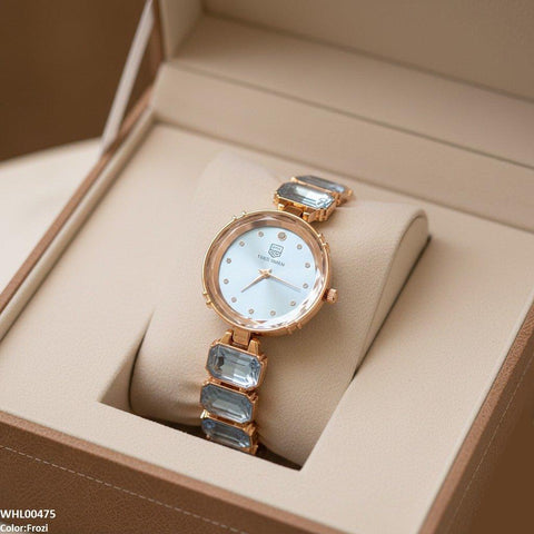 WHL00475 ZWA Round Stone Chain Women's Watch - WHL