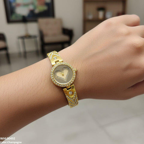 WHL00492 IWA Round Heart Dial Bracelet Women's Watch - WHL