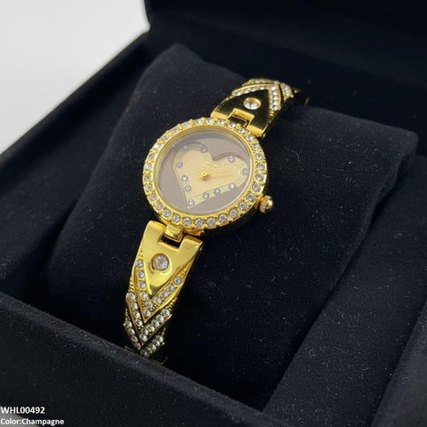 WHL00492 IWA Round Heart Dial Bracelet Women's Watch - WHL