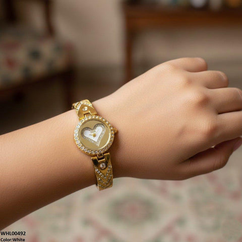 WHL00492 IWA Round Heart Dial Bracelet Women's Watch - WHL