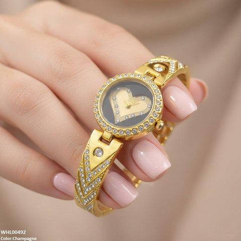 WHL00492 IWA Round Heart Dial Bracelet Women's Watch - WHL