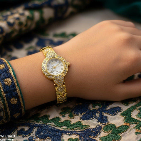 WHL00493 IWA Round Deer Dial Heart Bracelet Women's Watch - WHL