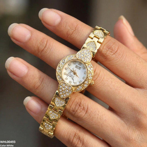 WHL00493 IWA Round Deer Dial Heart Bracelet Women's Watch - WHL