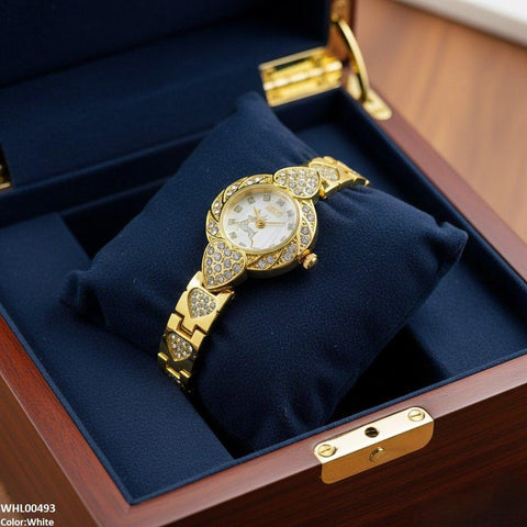 WHL00493 IWA Round Deer Dial Heart Bracelet Women's Watch - WHL