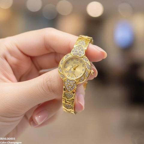 WHL00493 IWA Round Deer Dial Heart Bracelet Women's Watch - WHL
