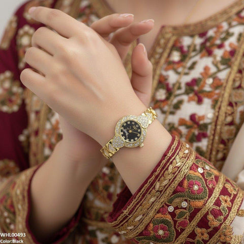 WHL00493 IWA Round Deer Dial Heart Bracelet Women's Watch - WHL