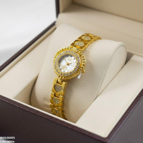 WHL00495 IWA Round Heart Flower Dial Women's Watch - WHL