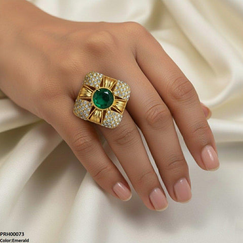 PRH00073 FRN Round Stone Ring Adjustable - PRH