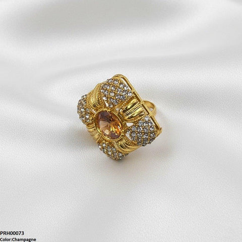 PRH00073 FRN Round Stone Ring Adjustable - PRH