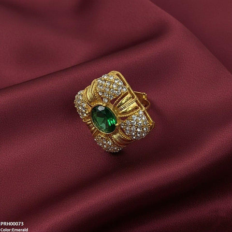 PRH00073 FRN Round Stone Ring Adjustable - PRH