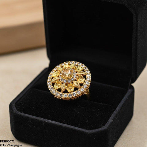 PRH00071 FRN Round Flower Ring Adjustable - PRH