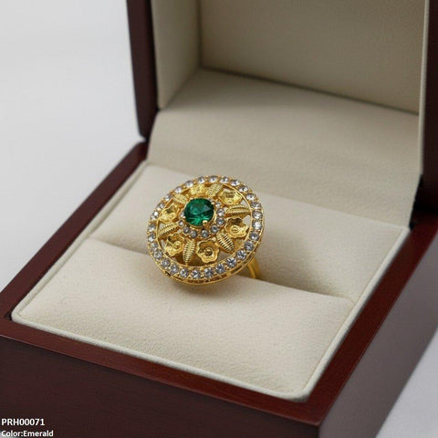 PRH00071 FRN Round Flower Ring Adjustable - PRH