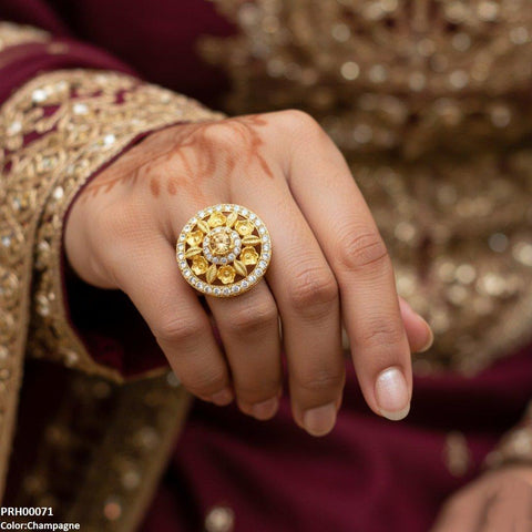 PRH00071 FRN Round Flower Ring Adjustable - PRH