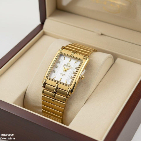 MHL00069 IWA Rectangle Dial Stone Men's Watch - MHL