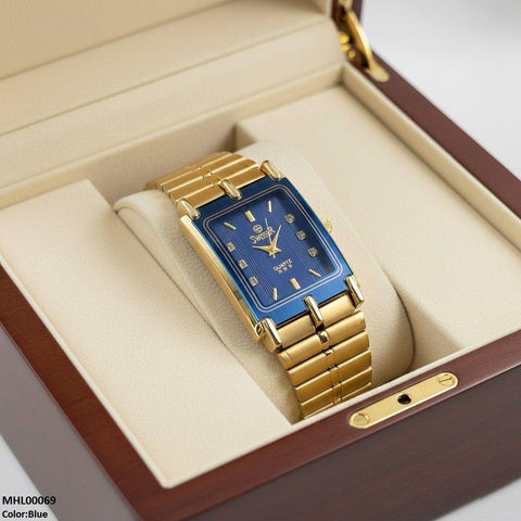 MHL00069 IWA Rectangle Dial Stone Men's Watch - MHL