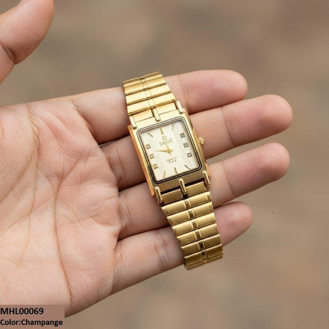 MHL00069 IWA Rectangle Dial Stone Men's Watch - MHL