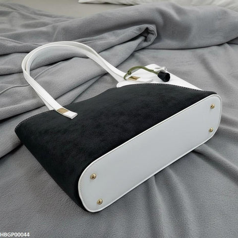 HBGP00044 Black & White Grace Tote Bag